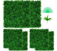 VEVOR Panneaux de Buis Artificiels 50,8x50,8 cm Haie Artificielle Réaliste 6pcs Protection UV Panneaux Muraux de Haie de Buis Construction Solide Frais Faux Feuillage Toile de Fond Décoration Murale