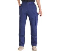 VEVOR Pantalon Ignifuge Homme, Taille XL, Pantalon Cargo Homme Coton, Résistant aux Flammes Déchirures, avec Multi-Poches, Taille Élastique, pour Soudage, Soudeurs, Sorties Décontractées, Bleu Foncé