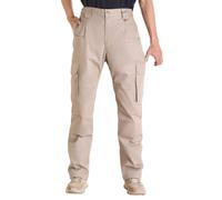 VEVOR Pantalon Ignifuge Homme, Taille XXL, Pantalon Cargo Homme en Coton, Résistant aux Flammes et Déchirures, avec Multi-poches, Taille Élastique, pour Soudage, Soudeurs, Sorties Décontractées, Kaki
