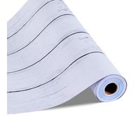 VEVOR Papier Peint Adhésif Mural, 45 cm x 15 m, Rouleau Papier Peint Autocollant en Vinyle, Motif Texture Bois Blanc, Imperméable, pour Revêtement Mural, Chambres, Cuisines, Salles de Bain, Bureaux