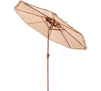 VEVOR Parasol de paille Hawaii, 2,75 m Parasol de paille inclinable, double couche, parasol de plage avec paille PP & 8 baleines métalliques, parasol de jardin, parasol de terrasse pour plage, terrass