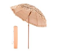 VEVOR Parasol Hawaïen, 1,8 m Parasol Exotique Inclinable avec Toit Chaume PP, 8 Baleines Métalliques, Protection Solaire Extérieure Flexible pour Plage, Terrasse, Bord de Piscine, Jardin, Arrière-cour