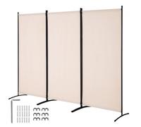 VEVOR Paravent Multifonctionnel à 3 Panneaux, Cloison de Séparation Autoportant 260x184 cm, Séparateur de Pièces Intérieur, Brise-vue pour Confidentialité, Bureau, Chambre à Coucher, Beige
