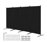 VEVOR Paravent Multifonctionnel à 4 Panneaux, Cloison de Séparation Autoportant 346,4 x 184 cm, Séparateur de Pièces Intérieur Pliable, Brise-vue pour Confidentialité, Bureau, Chambre, Salon, Noir