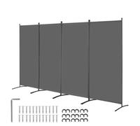 VEVOR Paravent Multifonctionnel à 4 Panneaux, Cloison de Séparation Autoportant 346,4 x 184 cm, Séparateur de Pièces Intérieur Pliable, Brise-vue pour Confidentialité, Bureau, Chambre à Coucher, Gris