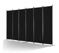 VEVOR Paravent Multifonctionnel à 6 Panneaux, Cloison de Séparation Autoportant 311 x 180,5 cm, Séparateur de Pièces Intérieur Pliable, Brise-Vue pour Confidentialité, Bureau, Chambre, Salon, Noir
