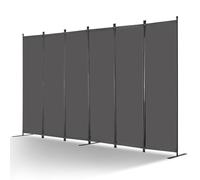 VEVOR Paravent Multifonctionnel à 6 Panneaux, Cloison de Séparation Autoportant 311 x 180,5 cm, Séparateur de Pièces Intérieur Pliable, Brise-Vue pour Confidentialité, Bureau, Chambre, Salon, Gris