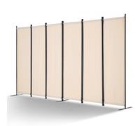 VEVOR Paravent Multifonctionnel à 6 Panneaux, Cloison de Séparation Autoportant 311 x 180,5 cm, Séparateur de Pièces Intérieur Pliable, Brise-vue pour Confidentialité, Bureau, Chambre, Salon, Beige