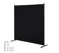 VEVOR Paravent Multifonctionnel à Panneau Unique, Cloison de Séparation Autoportant 181x181,5 cm, Séparateur de Pièces Intérieur, Brise-vue pour Confidentialité, Bureau, Chambre à Coucher, Noir
