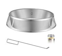 VEVOR Pare-Étincelles pour Brasero 66 cm en Maille d'Acier Inoxydable SUS304, avec Couvercle Supérieur Amovible, Poignée et Tisonnier, pour Jardin, Terrasse et Camping, Résistant à la Chaleur, Argenté