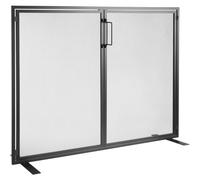 VEVOR Pare-feu de Cheminée 1 Panneau Grille de Protection de Cheminée en Fer 99x78 cm Robuste avec Porte Pare-étincelles Autoportant Installation Simple pour Salon Décoration d'Intérieur Moderne, Noir