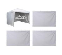 VEVOR Paroi Latérale de Tonnelle 3x2 m Panneau Latéral de Tente Tonnelle Lot de 3 pour Événements d'Extérieur, Stands de Vendeur, Camping, avec Couche Imperméable, Coupe-Vent et Pare-Soleil, Blanc
