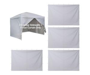 VEVOR Paroi Latérale de Tonnelle 3x2 m Panneau Latéral de Tente Tonnelle Lot de 4 pour Événements d'Extérieur, Stands de Vendeur, Camping, avec Couche Imperméable, Coupe-vent et Pare-soleil, Blanc