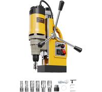 VEVOR Perceuse à noyau magnétique, 1400 W, φ50 mm, 12800 N, portable, 650 tr/min, perceuse pour surfaces métalliques, industrie, bricolage, jaune