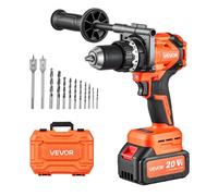 VEVOR Perceuse à Percussion Sans Fil 20 V, 24000 IPM Moteur Sans Balais, Batterie Lithium-ion 4000 mAh et Chargeur, Mandrin Tout Métal 1/2", Kit de Perceuse pour Bois, Métal et Vissage, Design Compact
