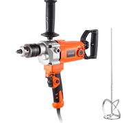 VEVOR Perceuse électrique 15,89 mm 1200 W avec mélangeur Kit perceuse-mélangeuse 750 tr/min 3,2 A Perceuse-mélangeuse avec poignée en D pour percer & mélanger Malaxeur à béton manuel pour fourrage Cim