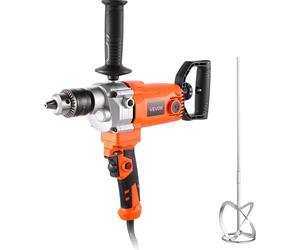 VEVOR Perceuse électrique 15,89 mm 1200 W avec mélangeur Kit perceuse-mélangeuse 750 tr/min 3,2 A Perceuse-mélangeuse avec poignée en D pour percer & mélanger Malaxeur à béton manuel pour fourrage Cim
