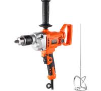 VEVOR Malaxeur Perceuse Électrique 2-en-1, Mélangeur de Mortier Filaire, Agitateur à Béton avec Mandrin 15,89 mm, 0-850 tr/min, avec Poignée en D, pour Perçage Mélange de Colle Peinture Ciment