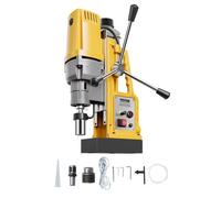 VEVOR Perceuse Magnétique 1400 W, Perceuse à Colonne Force 13000 N, Vitesse Variable 0-750 tr/min, Diamètre d'Alésage Maximal 50 mm, pour Amélioration de l’Habitat Construction Chantier, Jaune