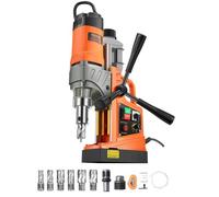 VEVOR Perceuse Magnétique 1450 W, Perceuse à Colonne Portable, Force 12800 N, Vitesse Variable, Max. Diamètre d'Alésage 50 mm, avec 6 Forets de Carottage, pour Installation Construction Chantier