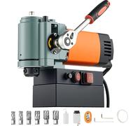 VEVOR Perceuse magnétique à profil bas, 1300 W, diamètre de perçage 35 mm, puissance 10000 N, perceuse magnétique portable à queue Weldon, pour surfaces métalliques Industrie Bricolage