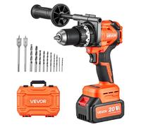 VEVOR, perceuse-visseuse à percussion sans fil 20 V, diamètre de 12,7 mm, 24000 impacts par minute, 550 tr/min / 2200 tr/min, pour percer le bois et le métal, ainsi que pour visser. Batterie lithium-i