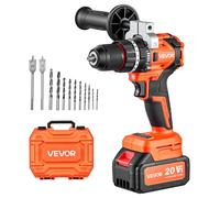 VEVOR, perceuse-visseuse à percussion sans fil 20V, diamètre de 12,7 mm, 26000 impacts par minute, 500 tr/min / 2000 tr/min, idéale pour percer le bois et le métal, ainsi que pour visser. Livrée avec