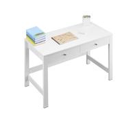 VEVOR Petit bureau avec tiroirs pour chambre à coucher, table d'étude moderne et simple pour dessiner, lire et écrire, bureau d'ordinateur rectangulaire en MDF avec rangement, pour maison, blanc