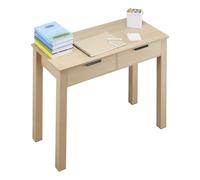 VEVOR Petit bureau avec tiroirs pour chambre à coucher, table d'étude simple et moderne pour dessiner, lire et écrire, bureau d'ordinateur rectangulaire en MDF avec rangement, pour maison, bois clair