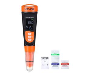 VEVOR pH Mètre Numérique, Testeur de pH/EC/TDS pour Analyse de l'Eau, Kit de Test Portable avec Sonde Étanche IP68, pour Aquarium, Hydroponie, Piscine, Eau Potable, Poudre d'Étalonnage, Écran VA
