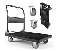 VEVOR PH3001PS - Noir / 453,59 kg - Plateau 89,5x59,5 cm - Pliable - Roues TPR 127 mm - 4 roues - Usage industriel - Poids 13 kg - Réf PH3001PS