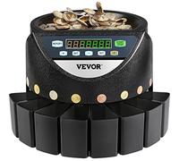 VEVOR Pièces de Monnaie d'Argent 220 V / 50 Hz Trieur de Pièces Environ 300 pièces/min Pièces de Trieur d'Argent et Capacité de la Boîte Environ 50 à 300 Pièces Chacune avec 8 Boîtes de Collecte