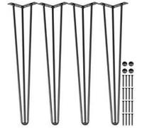 VEVOR Pieds de table en épingle à cheveux de 86,3 cm Ensemble de pieds de table en épingles 4 Pc Pieds de table en épingle à cheveux en acier avec 3 Tiges