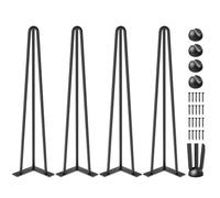 VEVOR Pieds de table en épingle à cheveux de 50,8 cm Ensemble de pieds de table en épingles 4 Pc Pieds de table en épingle à cheveux en acier avec 3 Tiges