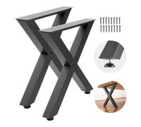 Pieds de Table en Forme de X-VEVOR-750x760 mm-Lot de 2-Pieds de Bureau en Acier au Carbone-avec Patins