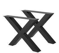 VEVOR Pieds de Table en Métal 2PCS Pied de Table Basse et Table à Manger Industriel de Charge Maximal 1000 kg de Jambes en Croix Forme de X pour Maison, Salle à Manger, Cafétéria, Bar, 720x760mm