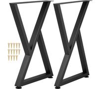 VEVOR Pieds de table en métal, 71,1x45,7 cm, pieds de bureau, lot de 2, pieds de meubles forme Z, pieds de table basse, bricolage à domicile pour table à manger avec protections de sol en caoutchouc