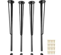 VEVOR Pieds de Table en métal en épingle à Cheveux, 71 cm, Pieds de Bureau Meubles 3 tiges, Lot de 4, Pieds de Table Basse en Fer forgé pour Salle à Manger avec Protections de Sol en Caoutchouc, Noir