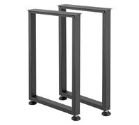 VEVOR Pieds de Table Rectangulaires 740x450 mm Lot de 2 Pieds de Bureau en Acier au Carbone, Charge Max. 1000 kg pour Bureau, Table à Manger, Établi, Plan de Travail et Table de Bar, avec Patins, Noir