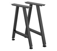 VEVOR Pieds de Table Trapézoïdaux 740x550 mm Lot de 2, Pieds de Bureau en Acier au Carbone, Charge Max. 1000 kg pour Bureau, Table à Manger, Établi, Plan de Travail et Table de Bar, avec Patins, Noir