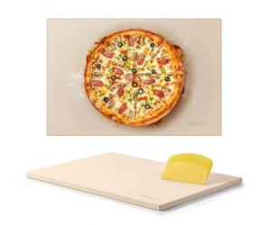 VEVOR Pierre à pizza rectangulaire en cordiérite de 50,8x35,5 cm, pierre de cuisson extra large avec grattoir en PP, résistante à la chaleur de 1,7 cm d'épaisseur, pour four, cuisson du pain, barbecue