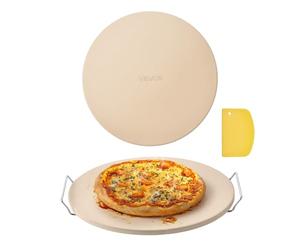 VEVOR Pierre à pizza ronde en cordiérite 40,6 cm, pierre de cuisson extra large avec support durable et grattoir PP, résistante à la chaleur, épaisseur 1,7 cm, pour four, cuisson du pain, barbecue