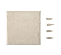 VEVOR Pierres de Marche Jardin, 4 PCS, Dalles de Pas Jardin, 39,5x39,5 cm, Aspect Pierre Naturelle en Résine PC ABS, avec Piquets de Sol, Pavés pour Allée Chemin Extérieure, Pelouse, Terrasse, Beige