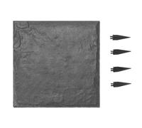 VEVOR Pierres de Marche Jardin, 4 PCS, Dalles de Pas Jardin, 39,5x39,5 cm, Aspect Pierre Naturelle en Résine PC ABS, avec Piquets de Sol, Pavés pour Allée Chemin Extérieure, Pelouse, Terrasse, Gris