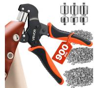 VEVOR Pince à Œillets 6 mm/10 mm/12 mm Kit d'Outils à Œillet 900 Pcs, avec Œillets et Rondelles Métalliques, Emporte-pièces, Blocs, Perforation pour Cuir, Bâches, Chaussures, Tissus et DIY Loisirs