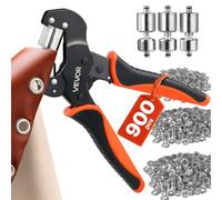 VEVOR Pince à Œillets 6 mm/8 mm/10 mm Kit d'Outils à Œillet 900 Pcs, avec Œillets et Rondelles Métalliques, Emporte-pièces, Blocs, Perforation pour Cuir, Bâches, Chaussures, Tissus et DIY Loisirs
