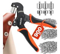 VEVOR Pince à Œillets 6 mm/8 mm/10 mm, Kit d'Outils à Œillet 900 Pièces | Rondelles et Œillets Métalliques, Emporte-pièces, Blocs, Perforation pour Cuir, Bâches, Chaussures, Tissus et DIY Loisirs