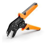 VEVOR Pince à Sertir 0,25 à 4 mm², Pince à Cliquet pour Cosses de Câbles Électriques, Pression Réglable pour Divers Types de Bornes, Système de Déverrouillage Rapide, Graduations Métriques et AWG
