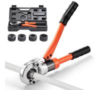 VEVOR Pince à Sertir Hydraulique Tuyau PEX Aluminium-plastique Sertisseuse Raccords Tuyaux avec Mâchoire U16 U20 U25 U32 Mallette de Transport Kit Sertissage pour Réparation Installation Plomberie