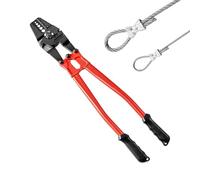 VEVOR Pince à Sertir Professionnelle 24", Pince Coupe Câble Acier Allié, Pince à Sertir 5 Rainures pour Manchon 1/16'', 3/32'', 1/8'', 5/32"et 3/16" pour Sertissage, Manchon de Boucle/Duplex